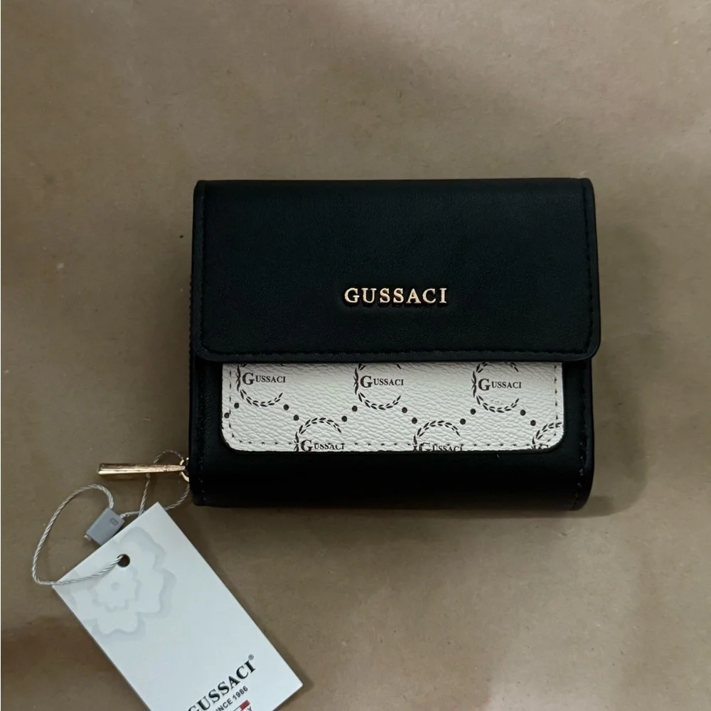 Gussaci Black and Cream Women's Wallet